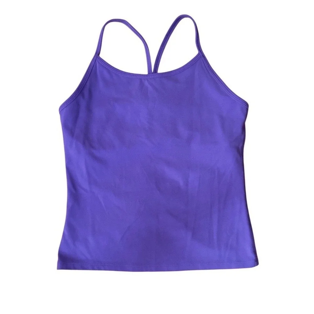 Ivivva Girl Purple Strappy Racerback Ruched Back Athletic Tank Top Size L